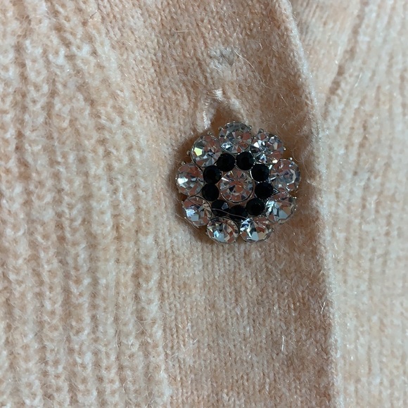 H&M sparkle button boxy cardigan light apricot women’s small v neck euc - Picture 4 of 9